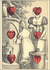 Hearts-6 (French) Photo of the reproduction Card almanac for 1807 (facsimile Georg Olms, 1970)
