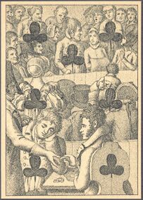Clubs-7 (French) Photo of the reproduction Card almanac for 1807 (facsimile Georg Olms, 1970)