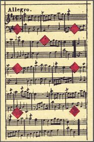 Diamonds-7 (French) Photo of the reproduction Musical playing cards (facsimile Piatnik, 1981)