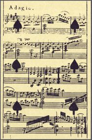 Spades-6 (French) Photo of the reproduction Musical playing cards (facsimile Piatnik, 1981)