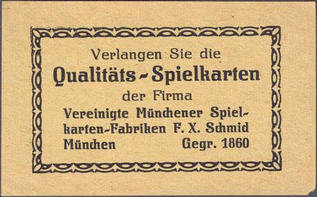 Werbe-Beizettel F. X. Schmid