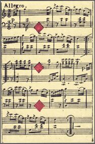 Diamonds-3 (French) Photo of the reproduction Musical playing cards (facsimile Piatnik, 1981)