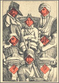 Diamonds-8 (French) Photo of the reproduction Card almanac for 1807 (facsimile Georg Olms, 1970)