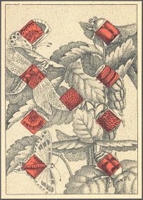 Diamonds-9 (French) Photo of the reproduction Card almanac for 1807 (facsimile Georg Olms, 1970)