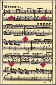 Diamonds-5 (French) Photo of the reproduction Musical playing cards (facsimile Piatnik, 1981)