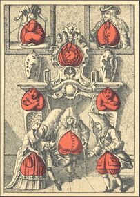 Hearts-8 (French) Photo of the reproduction Card almanac for 1807 (facsimile Georg Olms, 1970)
