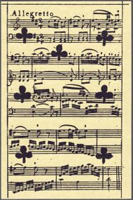 Clubs-7 (French) Photo of the reproduction Musical playing cards (facsimile Piatnik, 1981)