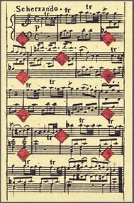 Diamonds-10 (French) Photo of the reproduction Musical playing cards (facsimile Piatnik, 1981)