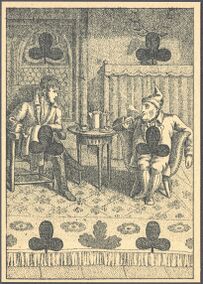 Clubs-6 (French) Photo of the reproduction Card almanac for 1807 (facsimile Georg Olms, 1970)