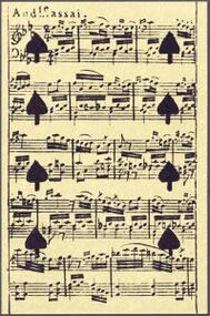 Spades-8 (French) Photo of the reproduction Musical playing cards (facsimile Piatnik, 1981)