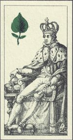 Leaves-King (German) Photo of the reproduction German playing cards for the Bavarian people (facsimile F. X. Schmid, 1980)