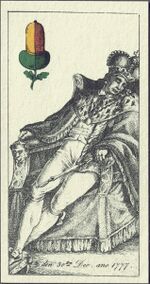 Acorns-King (German) Photo of the reproduction German playing cards for the Bavarian people (facsimile F. X. Schmid, 1980)