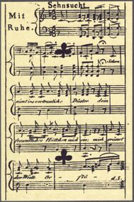 Clubs-2 (French) Photo of the reproduction Musical playing cards (facsimile Piatnik, 1981)