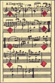 Diamonds-8 (French) Photo of the reproduction Musical playing cards (facsimile Piatnik, 1981)