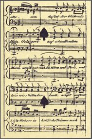 Spades-2 (French) Photo of the reproduction Musical playing cards (facsimile Piatnik, 1981)