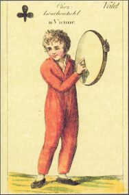 Clubs-Jack (French) Photo of the reproduction Musical playing cards (facsimile Piatnik, 1981)