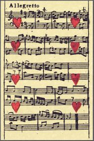Hearts-8 (French) Photo of the reproduction Musical playing cards (facsimile Piatnik, 1981)